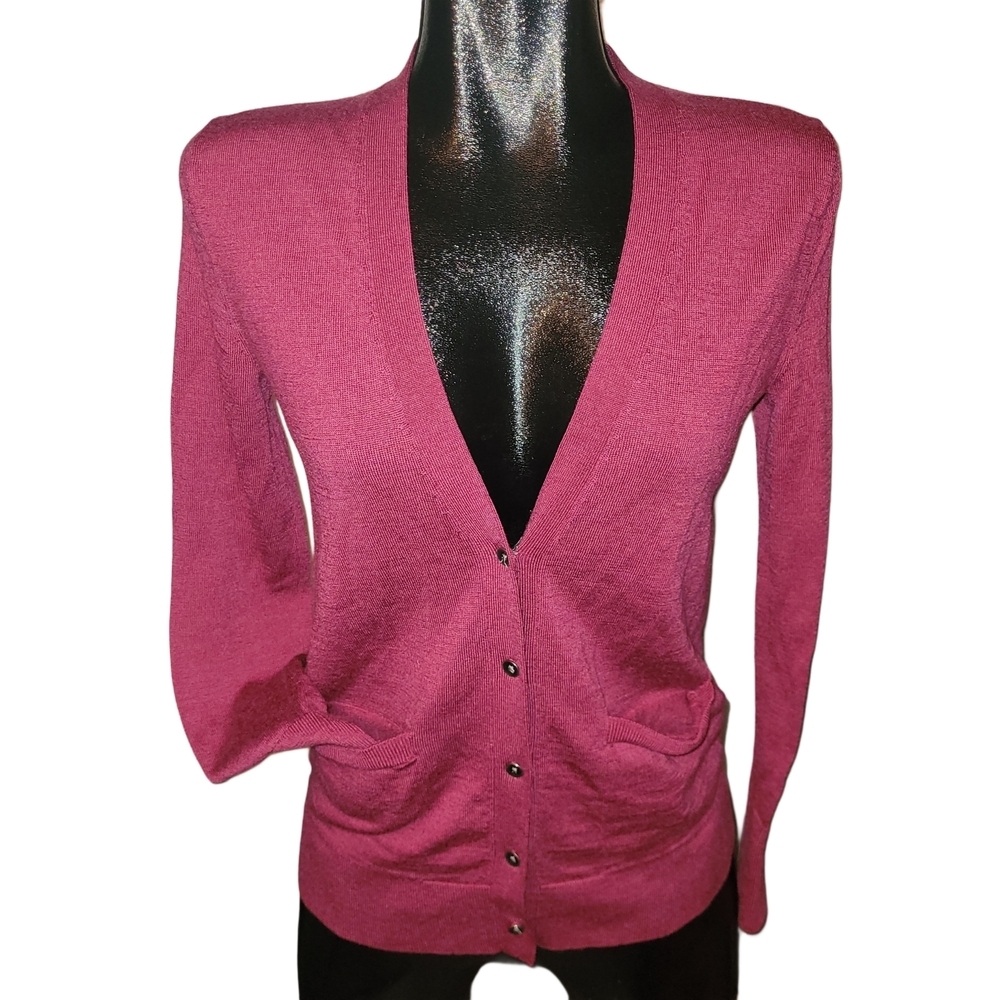 Gap 100% Merino Wool Pink Cardigan Sweater Small